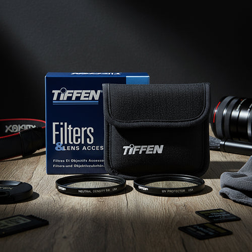 Tiffen 49mm Video Twin Pack (Clear, Neutral Density (ND) 0.6 and Soft Pouch)