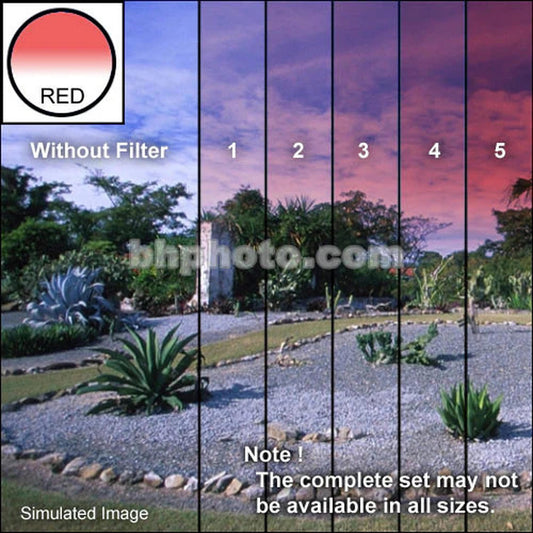 Tiffen 4 x 5.65" 5 Red Hard-Edge Graduated Filter (Horizontal Orientation)