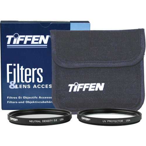 Tiffen 49mm Video Twin Pack (Clear, Neutral Density (ND) 0.6 and Soft Pouch)