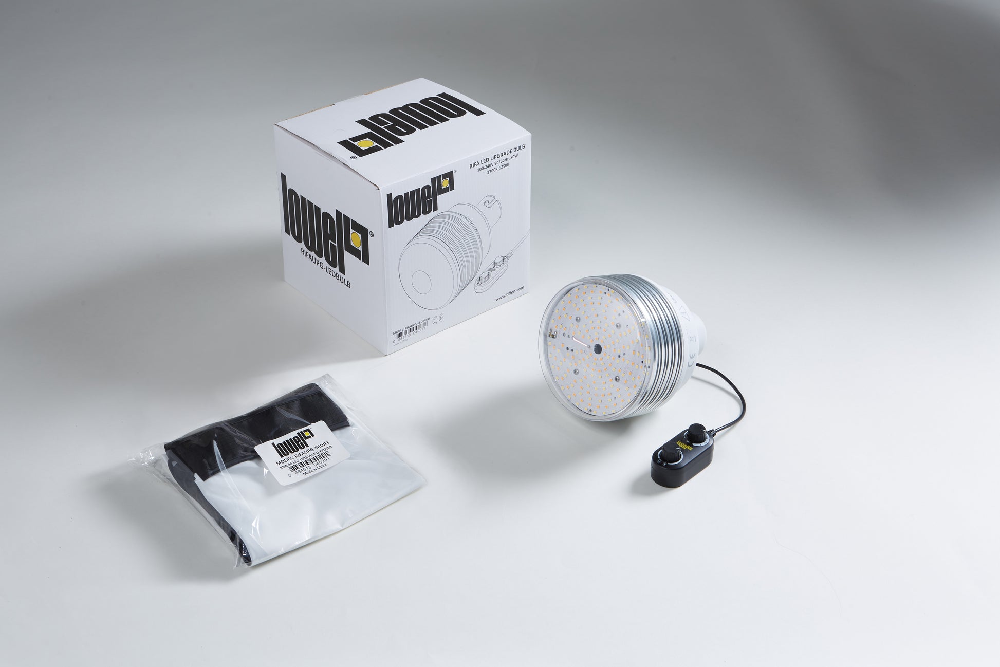 Tiffen Bulb Lowel Kit - | – Company Rifa RIFAUPG-LED55K & LED The Lighting Diffuser